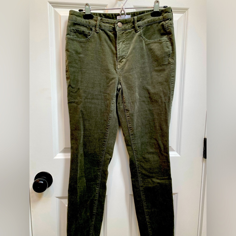 Loft curvy high waist skinny corduroys in forest green